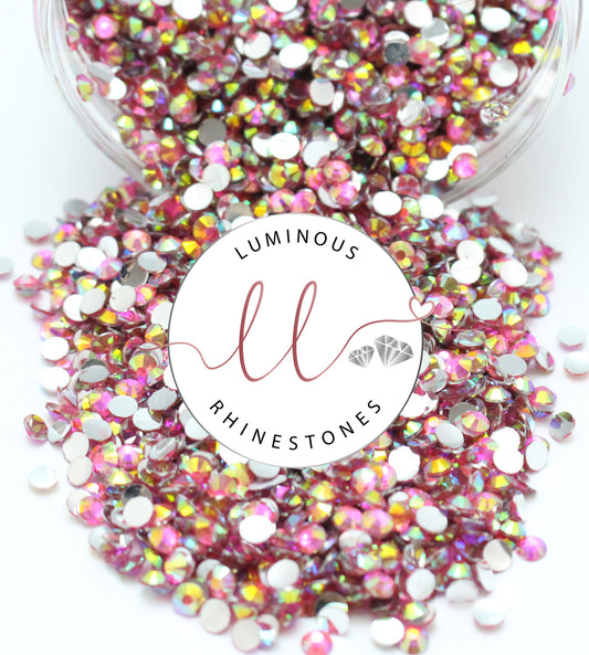 4mm AB Rose Resin Rhinestones - Bulk Jars