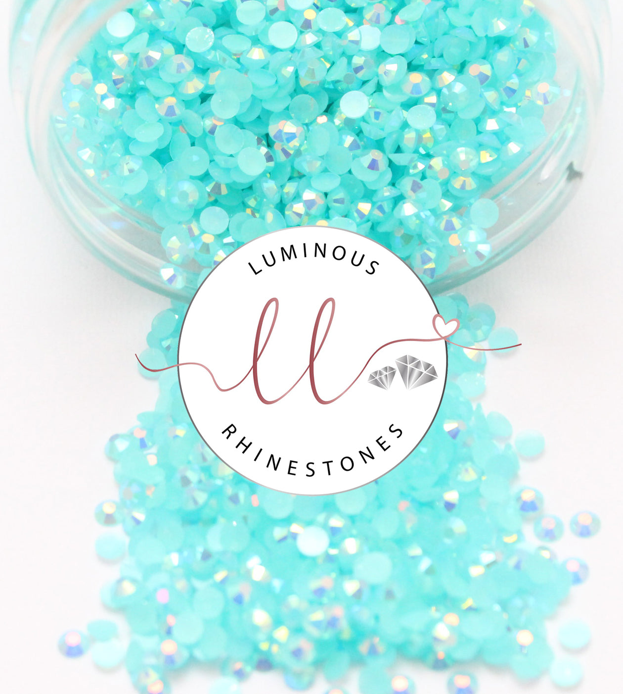 4mm Aqua Blue Jelly Rhinestones - Bulk Jars