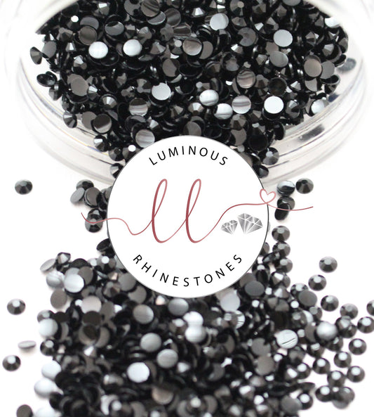 4mm Black Resin Rhinestones - Bulk Jars