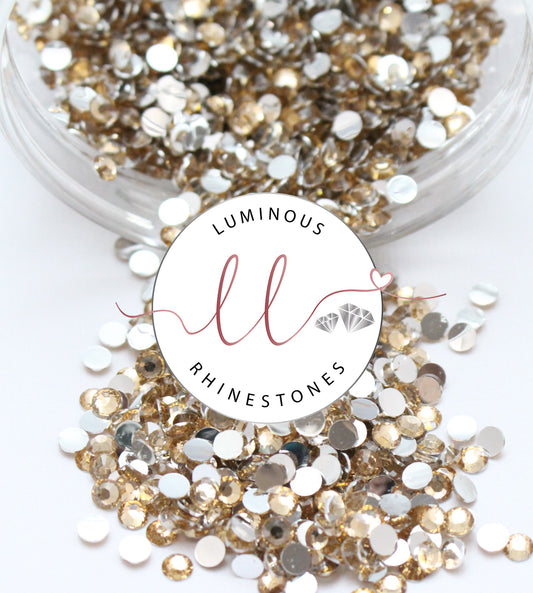 4mm Champagne Resin Rhinestones - Bulk Jars