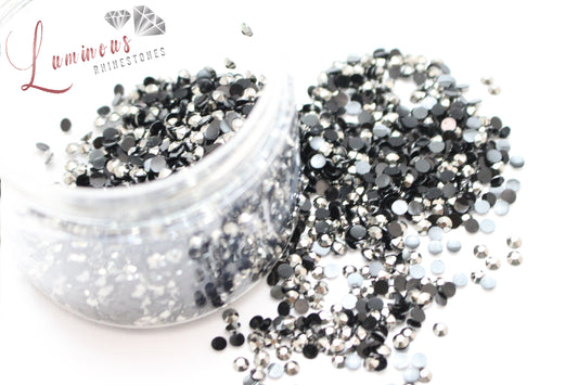 5mm Dark Silver Resin Rhinestones - Bulk Jars