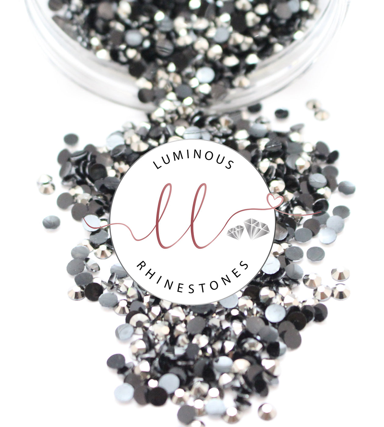 4mm Dark Silver Resin Rhinestones - Bulk Jars