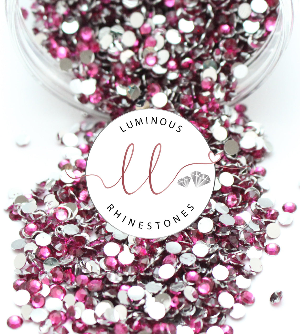 4mm Hot Pink Resin Rhinestones - Bulk Jars