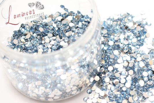 5mm Light Blue Resin Rhinestones - Bulk Jars