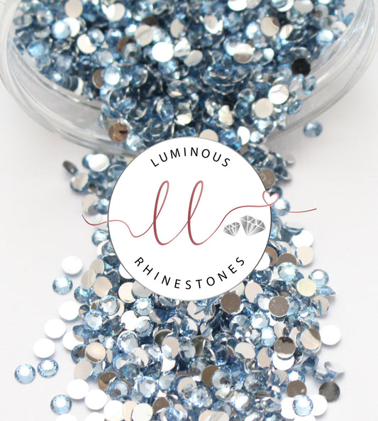 4mm Light Blue Resin Rhinestones - Bulk Jars