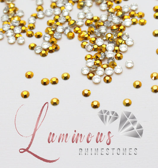 5mm Metallic Gold Resin Rhinestones - Choose your quantity!