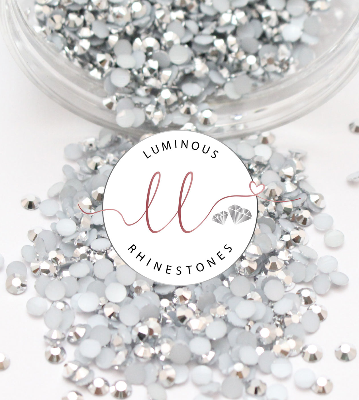 4mm Metallic Silver Resin Rhinestones - Bulk Jars