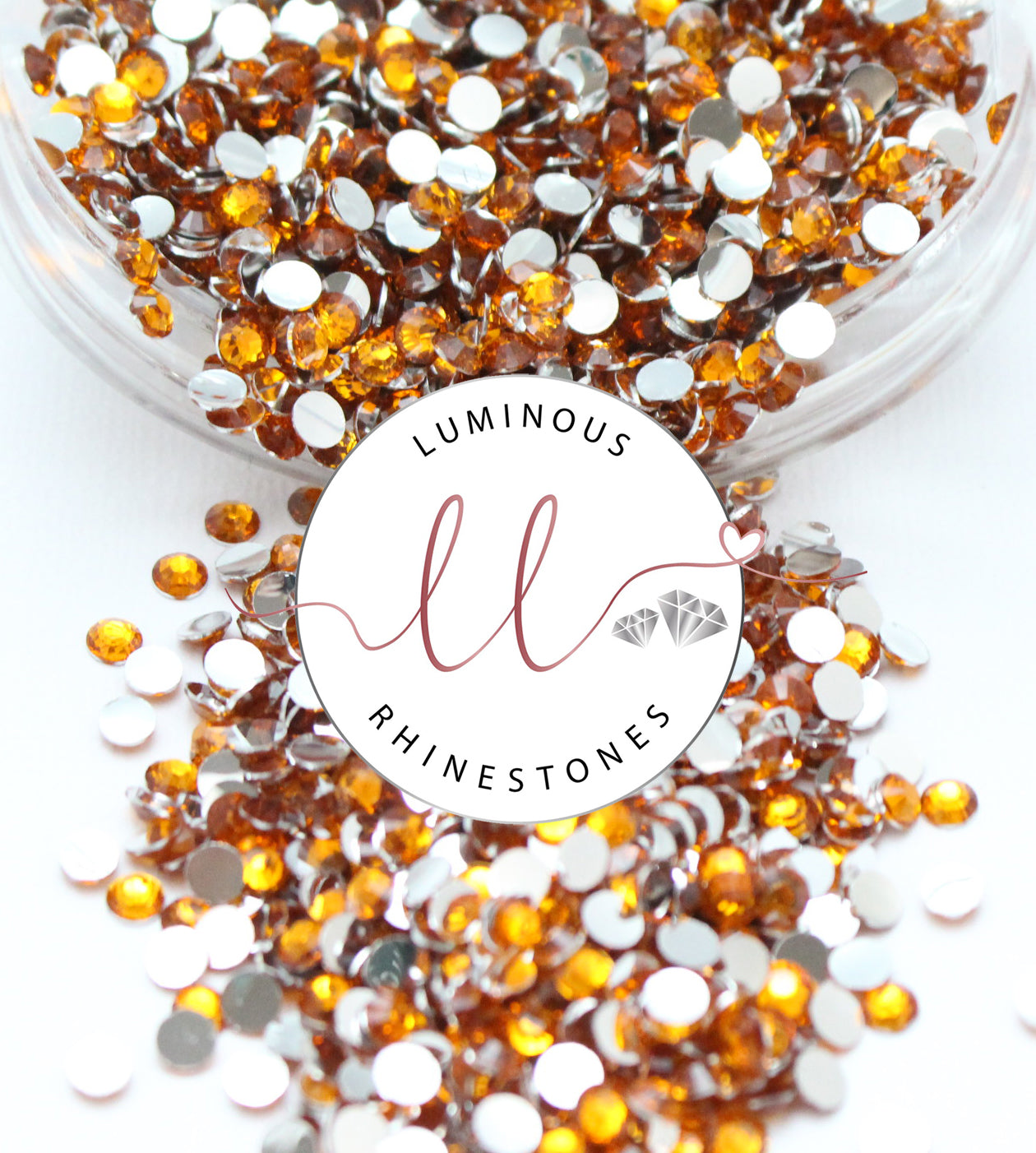 4mm Orange Resin Rhinestones - Bulk Jars