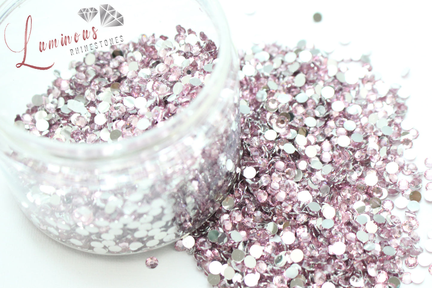 5mm Light Pink Resin Rhinestones - Bulk Jars