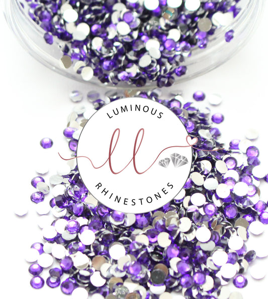 4mm Purple Resin Rhinestones - Bulk Jars