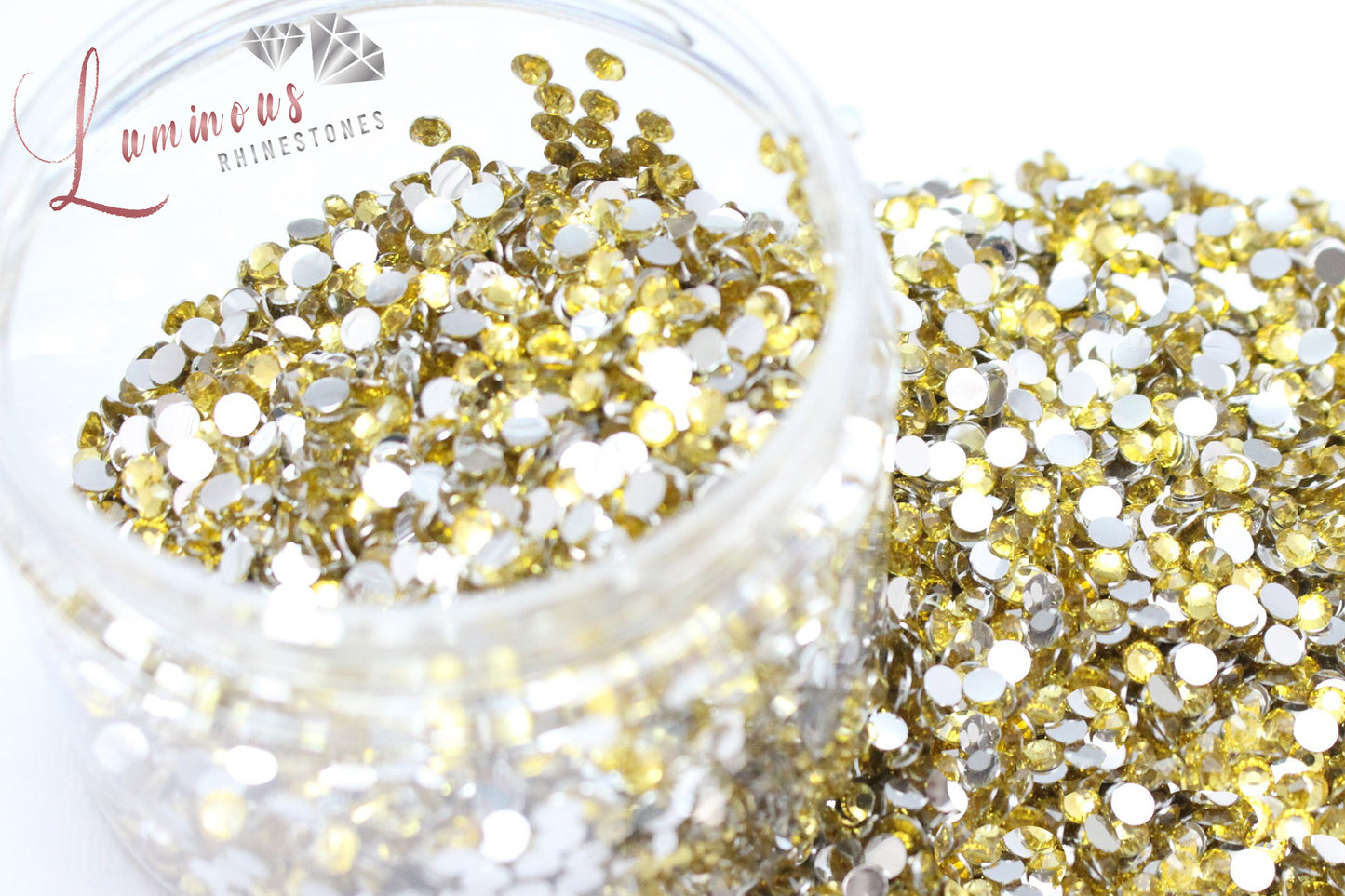 5mm Yellow Resin Rhinestones - Bulk Jars