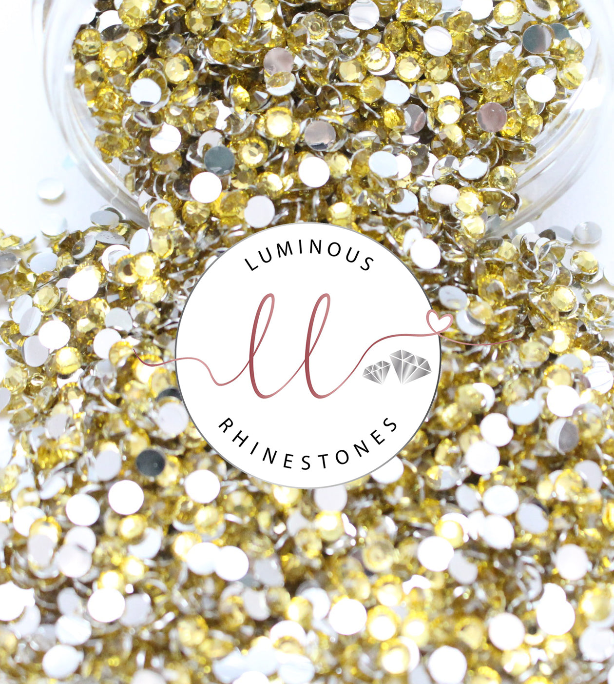 4mm Yellow Resin Rhinestones - Bulk Jars